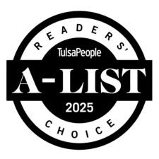 Logo with text:TulsaPeople Readers' A-List 2025 Choice Badge